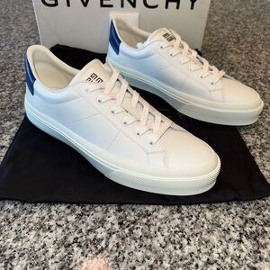 Men’s Givenchy City Sport Sneakers - White/Navy Blue - Size 45/12 - NWB